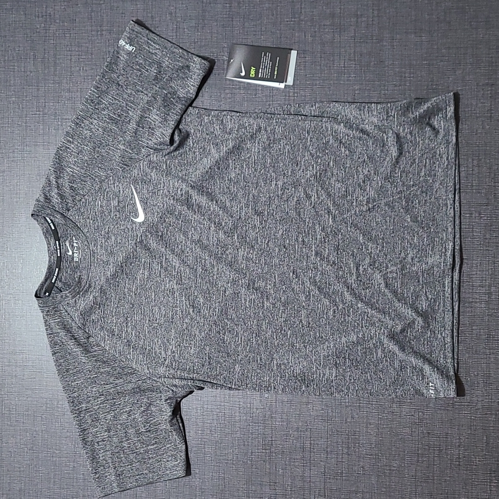Nike Essential Short Sleeve Swim Hydro Rash Guard - Grey